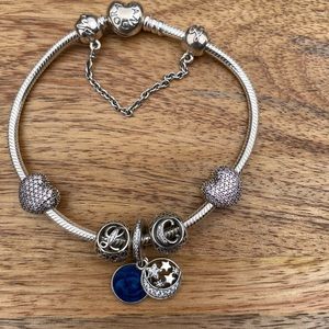 Pandora charm bracelet with charms!